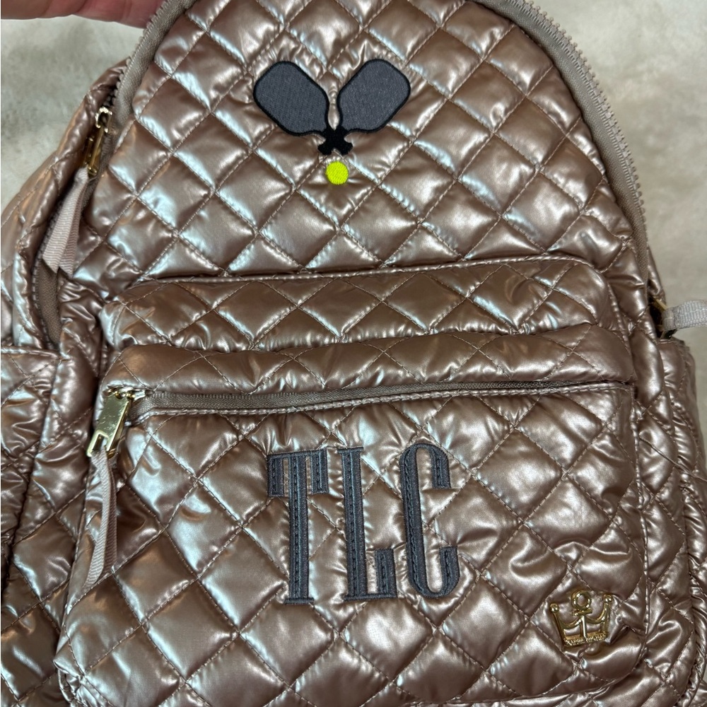 Oliver Thomas Rose Gold 24-7 Quilted Backpack